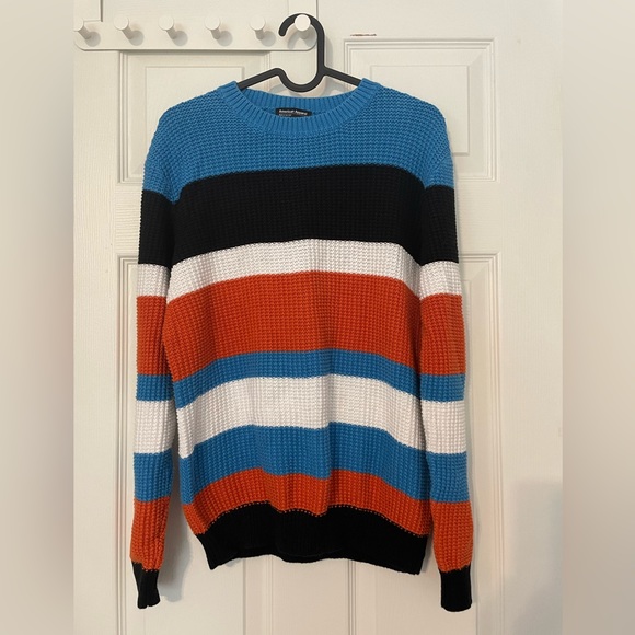 NWOT American Apparel Unisex Stripe Seed Stitch Pullover - Picture 1 of 5